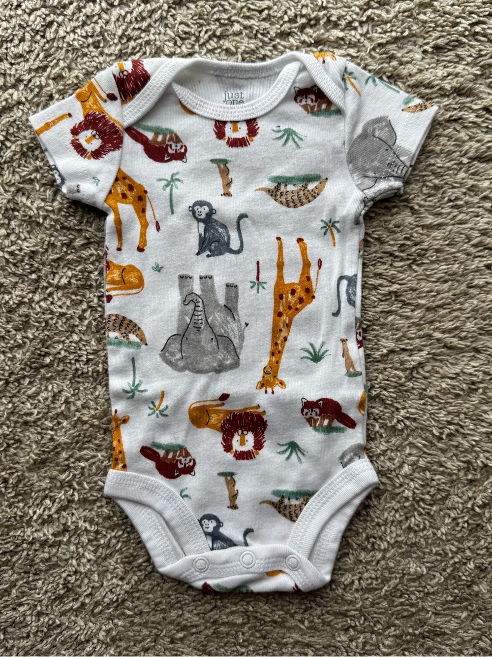 Just One You by Carter’s NB Safari Animal Print Short Sleeve Bodysuit Newborn